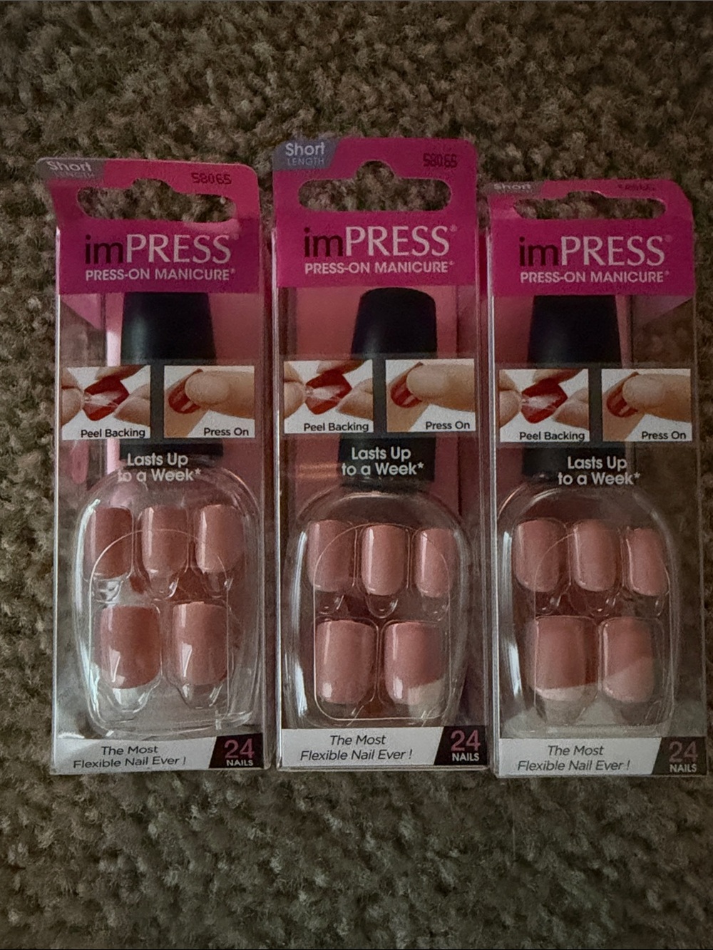 imPRESS Press-On Manicure Soft Nude Pink Trio